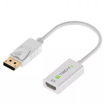 Techly DisplayPort 1.2 kištukas / HDMI lizdas adapteris 15 cm baltas IADAP DP-HDMIF2