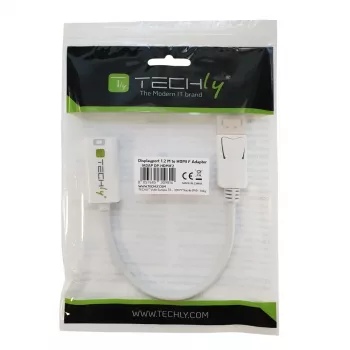 Techly DisplayPort 1.2 kištukas / HDMI lizdas adapteris 15 cm baltas IADAP DP-HDMIF2