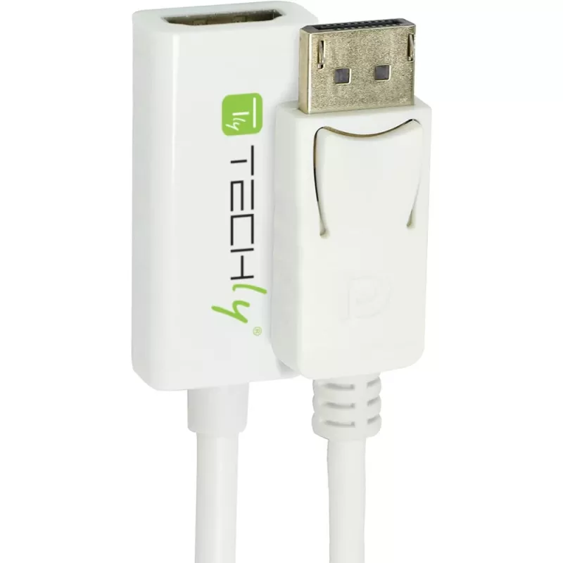 Techly DisplayPort 1.2 kištukas / HDMI lizdas adapteris 15 cm baltas IADAP DP-HDMIF2
