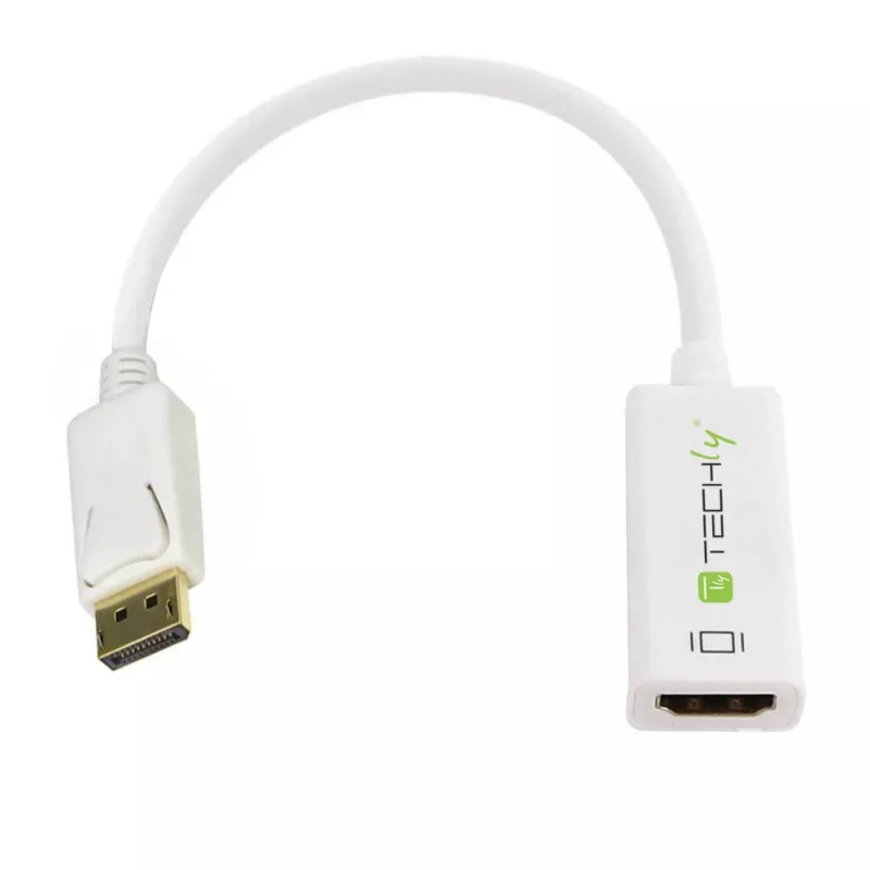Techly DisplayPort 1.2 kištukas / HDMI lizdas adapteris 15 cm baltas IADAP DP-HDMIF2
