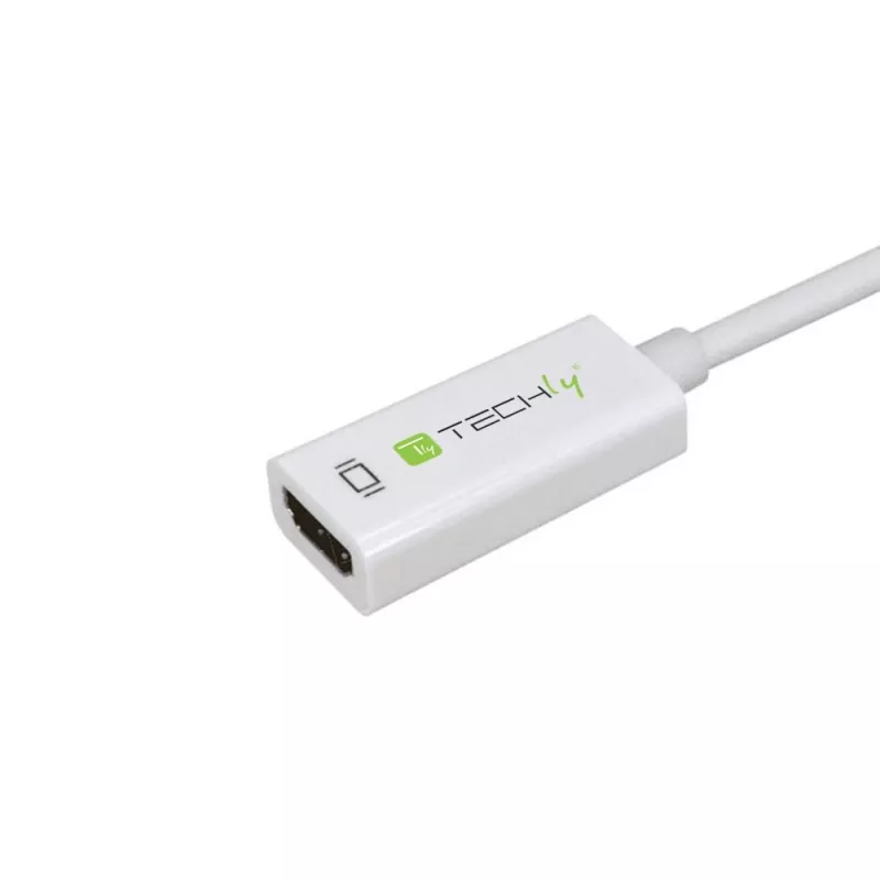 Techly DisplayPort 1.2 kištukas / HDMI lizdas adapteris 15 cm baltas IADAP DP-HDMIF2