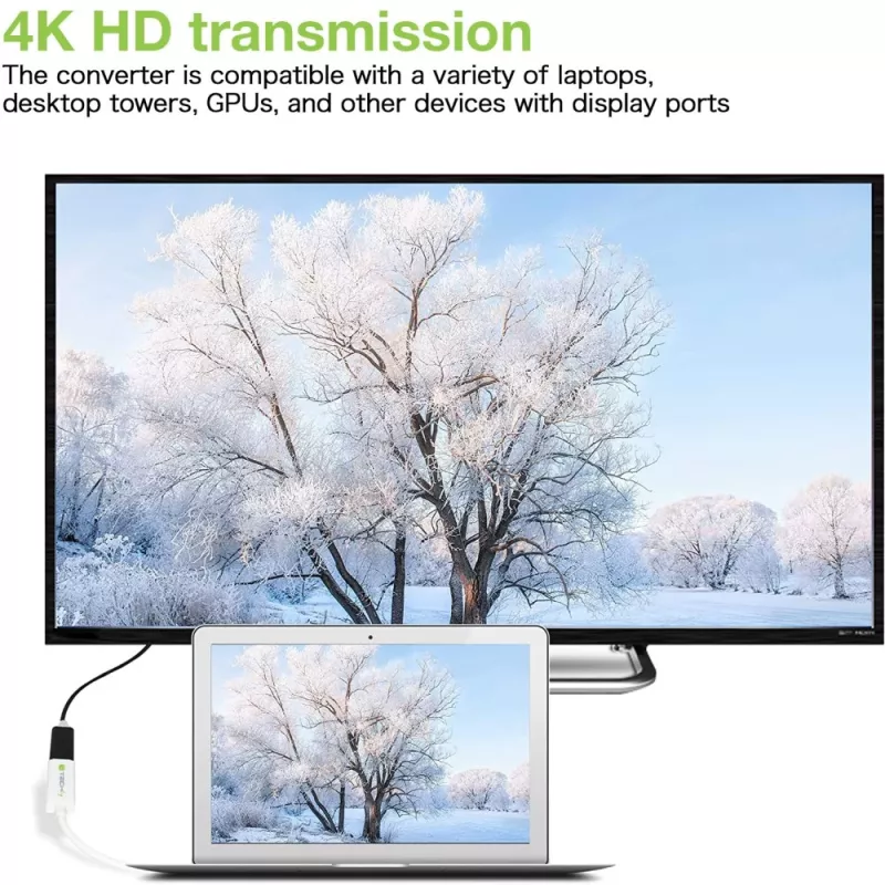 Techly DisplayPort 1.2 kištukas / HDMI lizdas adapteris 15 cm baltas IADAP DP-HDMIF2