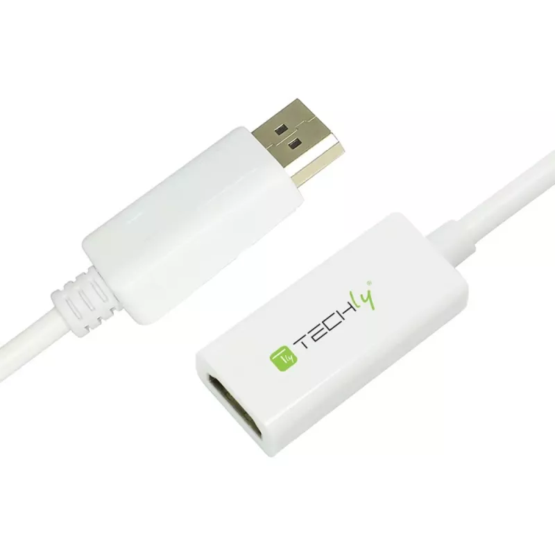 Techly DisplayPort 1.2 kištukas / HDMI lizdas adapteris 15 cm baltas IADAP DP-HDMIF2