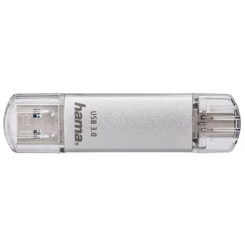 Hama C-Laeta USB atmintinė 256 GB USB Type-A / USB Type-C 3.2 Gen 1 (3.1 Gen 1) Sidabrinė