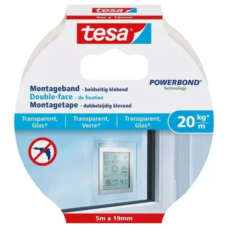 Montavimo juosta Tesa 77741-00000 5 m skaidri 19 mm