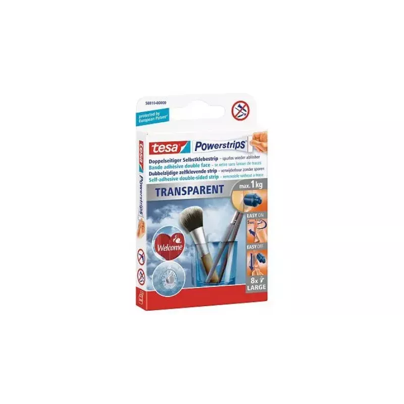 Tvirtinimo lipdukas Tesa Powerstrips Transparent LARGE