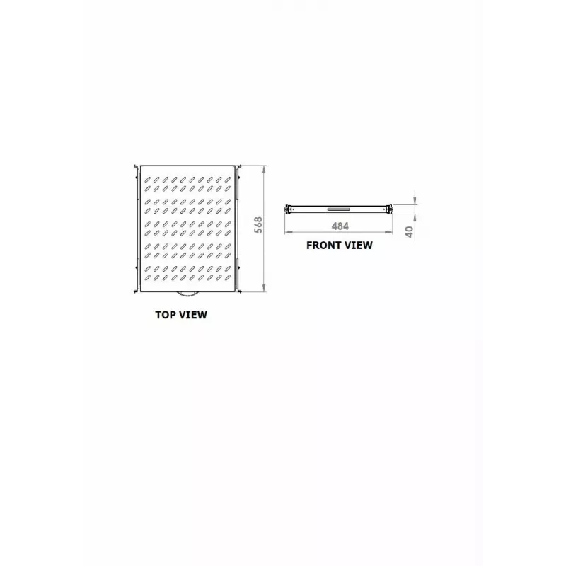 Stumdoma lentyna EQUIP 19 colių, 1U, 800 mm gylio, šviesiai pilka