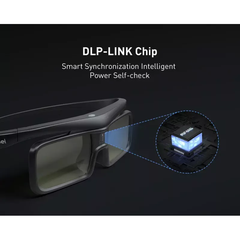 DANGBEI aktyvūs stereoskopiniai 3D akiniai, Micro-USB, juodi