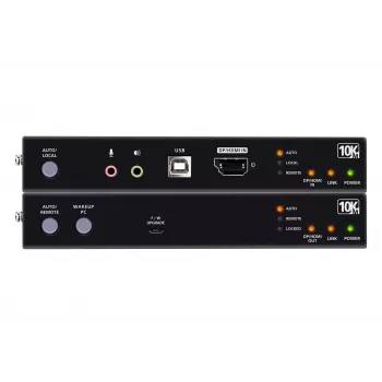 ATEN True 4K DP/HDMI optinis KVM 10 km, siųstuvas ir imtuvas, laidinis, 10000 m, 4096 x 2160 pikselių, juoda, metalas