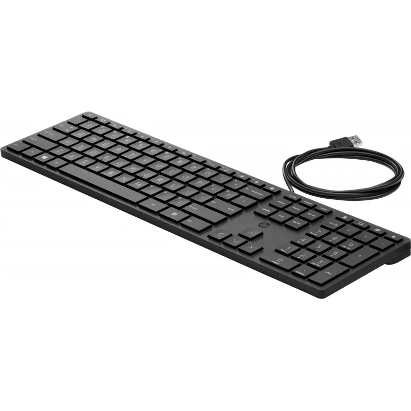 Klaviatūra HP Wired Desktop 320K — pilno dydžio USB, membraninė, juoda