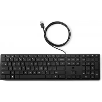 Klaviatūra HP Wired Desktop 320K — pilno dydžio USB, membraninė, juoda