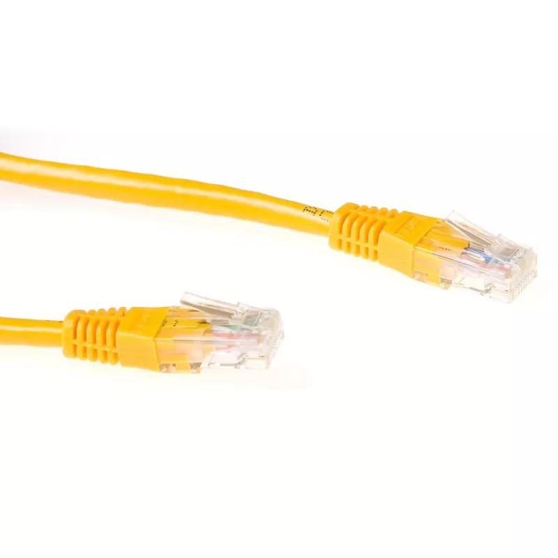 ACT Geltonas 0,5 metro U/UTP CAT6 komutacinis kabelis su RJ45 jungtimis