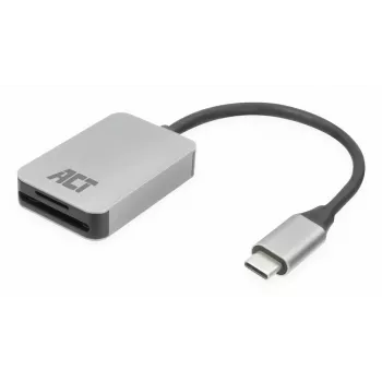 Kortelių skaitytuvas ACT AC7056 USB 3.2 Gen 1 Type-C pilkas MicroSD SD
