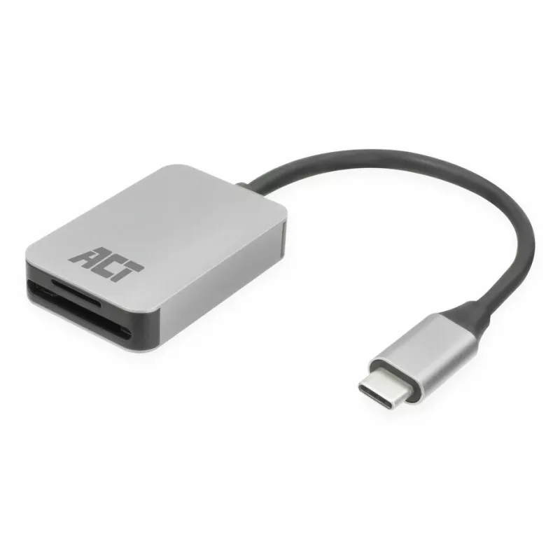Kortelių skaitytuvas ACT AC7056 USB 3.2 Gen 1 Type-C pilkas MicroSD SD