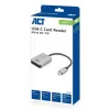 Kortelių skaitytuvas ACT AC7056 USB 3.2 Gen 1 Type-C pilkas MicroSD SD