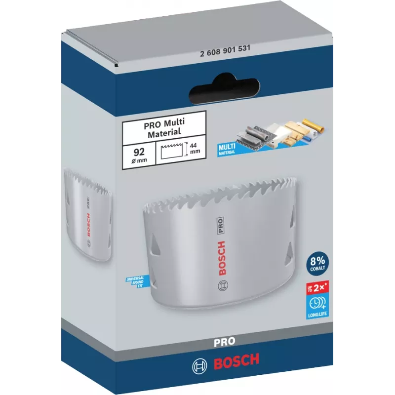 Skylinė pjūkla Bosch PRO Multi Material 44/92 mm — vienetinis, skirtas gręžtuvui, gipso kartonui, metalui, plastikui, spygliuočių medienai