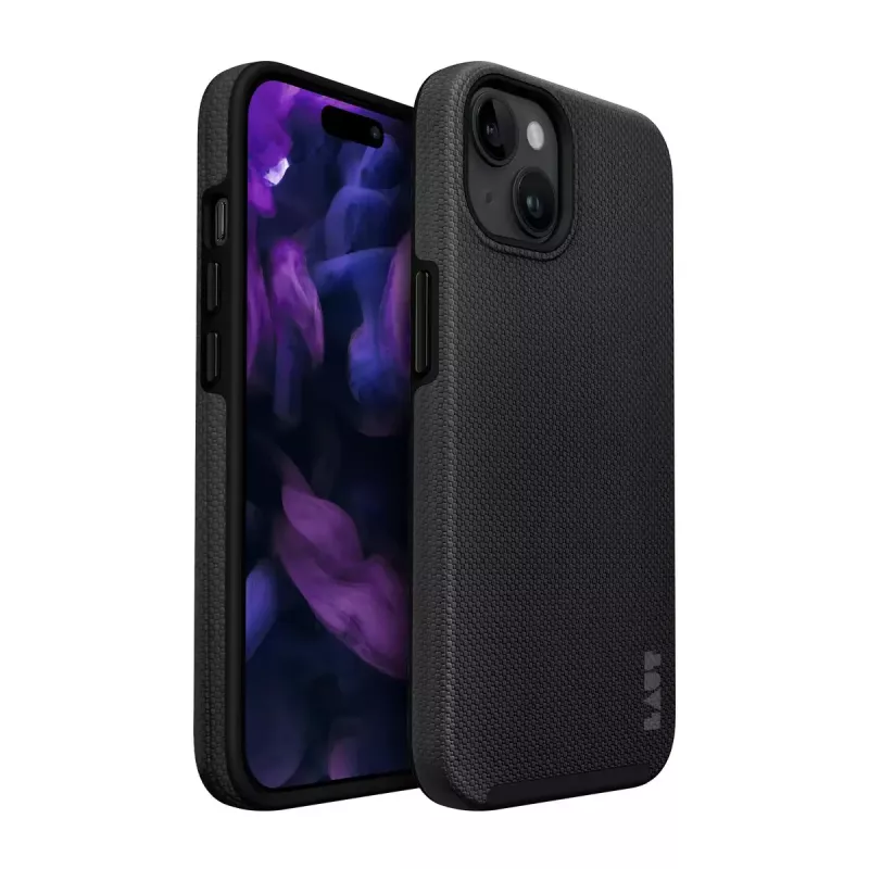Apsauginis dėklas LAUT SHIELD, skirtas iPhone 15 (6,1 colio, juodas) — dėklas Apple iPhone 15
