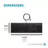 HP 125 laidinė klaviatūra, pilno dydžio, USB, membraninė, QWERTY, juoda
