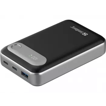 Sandberg Travel Powerbank 20000 PD35W, 20000 mAh, ličio polimeras (LiPo), 3,7 V, juoda, sidabrinė