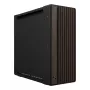 PC korpusas ASUS ProArt PA602 Wood Edition Midi Tower — juoda su medžiu, palaiko ATX/EATX, 2x200 mm priekyje, 1x140 mm gale
