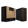 PC korpusas ASUS ProArt PA602 Wood Edition Midi Tower — juoda su medžiu, palaiko ATX/EATX, 2x200 mm priekyje, 1x140 mm gale