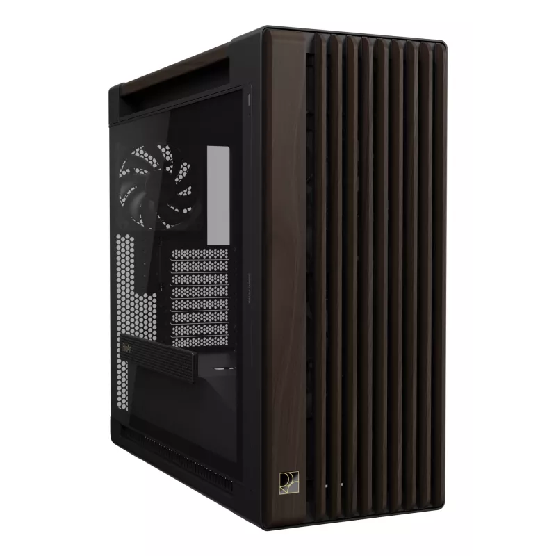 ASUS ProArt PA602 Wood Edition Modern Juoda – grūdinto stiklo skydas, midi bokštas, juoda, medis