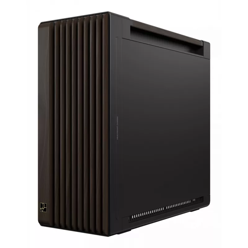 ASUS ProArt PA602 Wood Edition Modern Juoda – grūdinto stiklo skydas, midi bokštas, juoda, medis