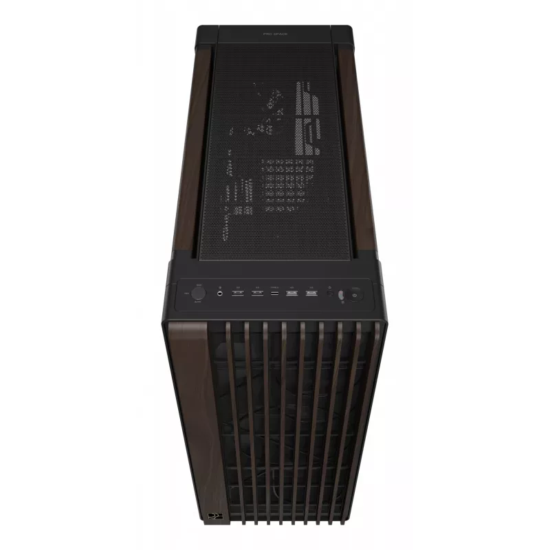 ASUS ProArt PA602 Wood Edition Modern Juoda – grūdinto stiklo skydas, midi bokštas, juoda, medis