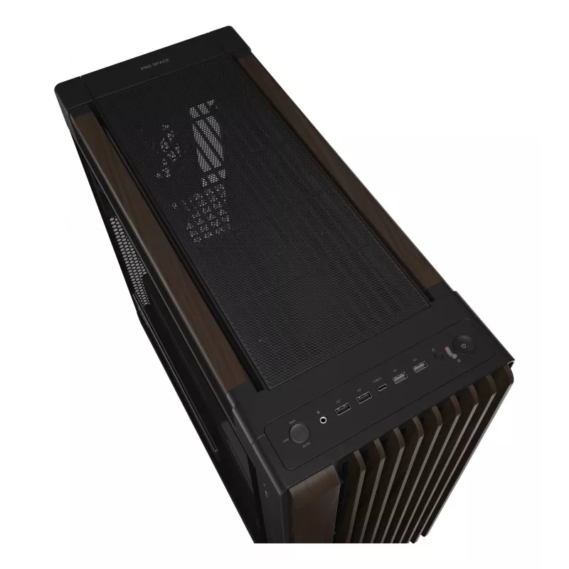 ASUS ProArt PA602 Wood Edition Modern Juoda – grūdinto stiklo skydas, midi bokštas, juoda, medis