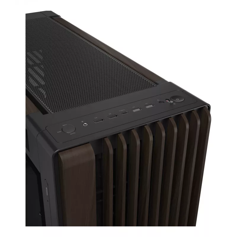 ASUS ProArt PA602 Wood Edition Modern Juoda – grūdinto stiklo skydas, midi bokštas, juoda, medis