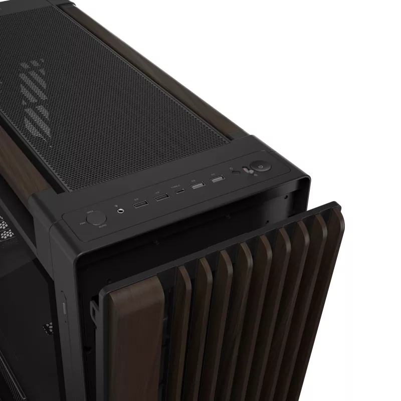 ASUS ProArt PA602 Wood Edition Modern Juoda – grūdinto stiklo skydas, midi bokštas, juoda, medis