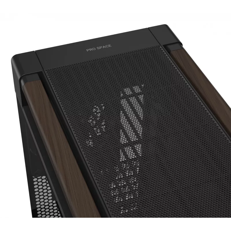 ASUS ProArt PA602 Wood Edition Modern Juoda – grūdinto stiklo skydas, midi bokštas, juoda, medis