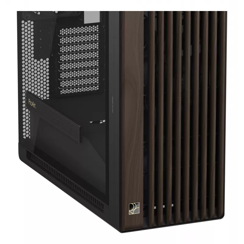 ASUS ProArt PA602 Wood Edition Modern Juoda – grūdinto stiklo skydas, midi bokštas, juoda, medis