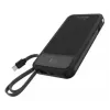 Išorinė baterija MediaRange MRMA753 10 000 mAh LiPo su integruotais kabeliais, LC ekranu, USB-C PD ir Quick Charge, juoda