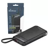 Išorinė baterija MediaRange MRMA753 10 000 mAh LiPo su integruotais kabeliais, LC ekranu, USB-C PD ir Quick Charge, juoda