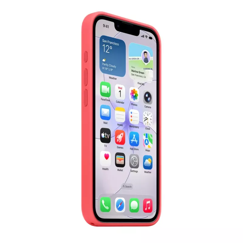 Silicone Case with MagSafe for Apple iPhone 17e — Bright Guava, tinka 6,1 colio (15,5 cm)