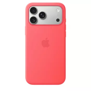 Apsauginis silikoninis dėklas su MagSafe, skirtas Apple iPhone 17 Pro Max — Bright Guava (raudona), tinka 6,9 colio