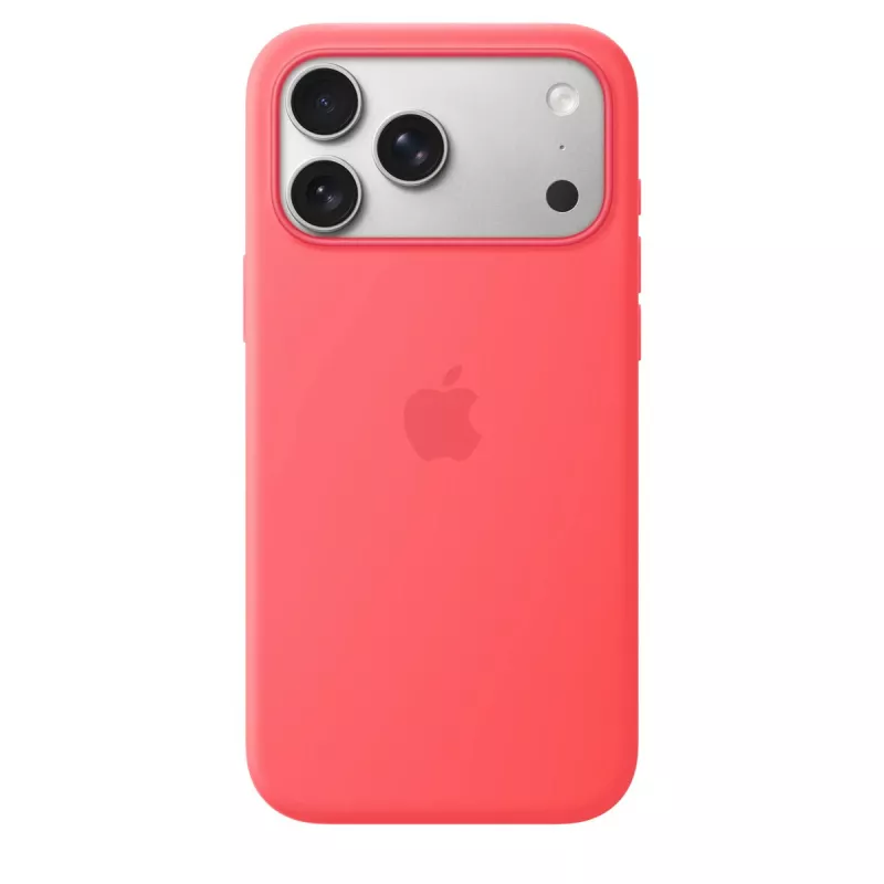 Apsauginis silikoninis dėklas su MagSafe, skirtas Apple iPhone 17 Pro Max — Bright Guava (raudona), tinka 6,9 colio