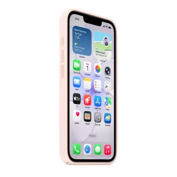 Silicone Case with MagSafe for iPhone 17e by Apple — Soft Pink, 6.1 colio (15.5 cm) ekranui