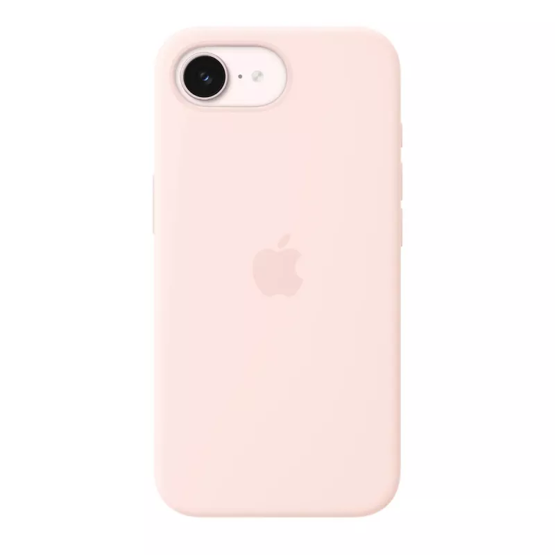 Silicone Case with MagSafe for iPhone 17e by Apple — Soft Pink, 6.1 colio (15.5 cm) ekranui