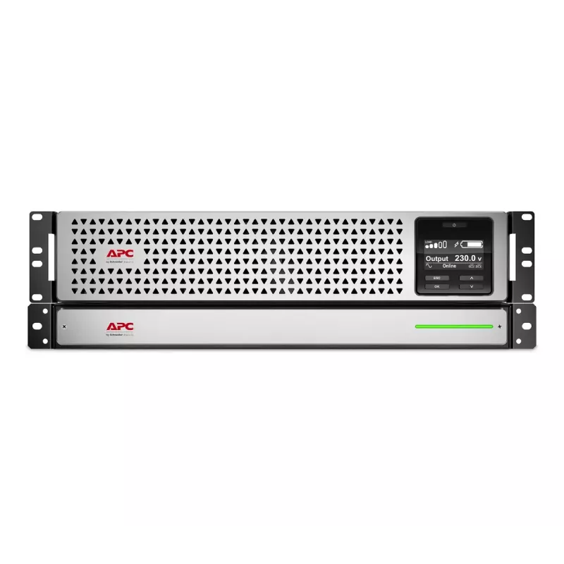 APC Smart-UPS On-Line, 1500VA, Rackmount 2U, 230V, 8x C13 IEC lizdai, tinklo plokštė, su bėgių rinkiniu, naudotas be išorinės ličio jonų baterijos