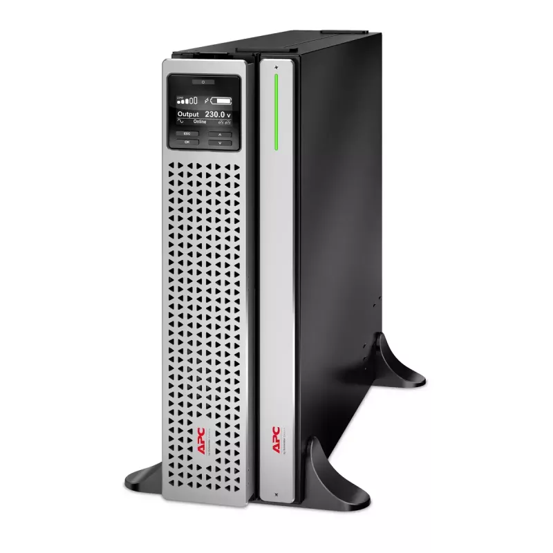 APC Smart-UPS On-Line, 1500VA, Rackmount 2U, 230V, 8x C13 IEC lizdai, tinklo plokštė, su bėgių rinkiniu, naudotas be išorinės ličio jonų baterijos