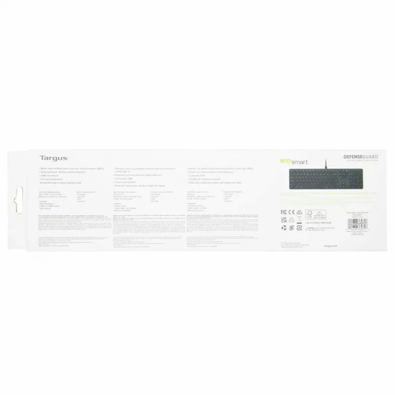 Targus EcoSmart AKB874UK klaviatūra Universali USB QWERTY UK English Juoda