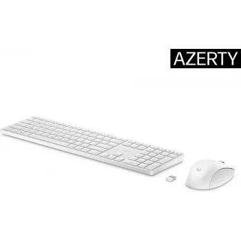 HP 650 belaidis klaviatūros ir pelės rinkinys, pilno dydžio, membraninis, baltas