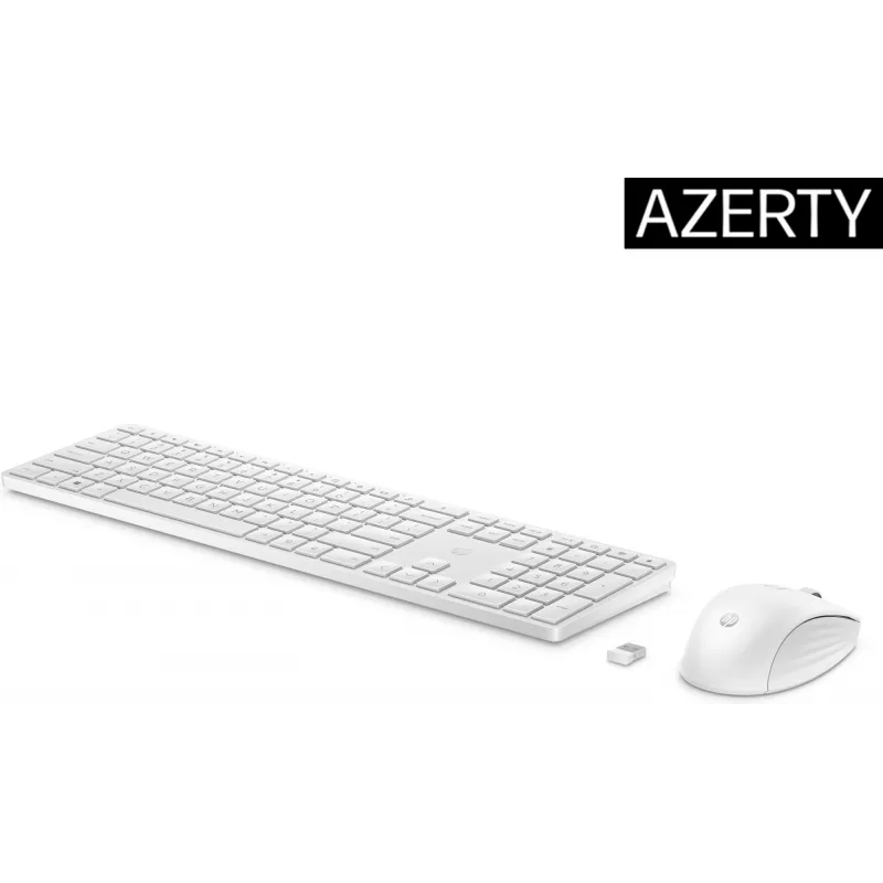 HP 650 belaidis klaviatūros ir pelės rinkinys, pilno dydžio, membraninis, baltas