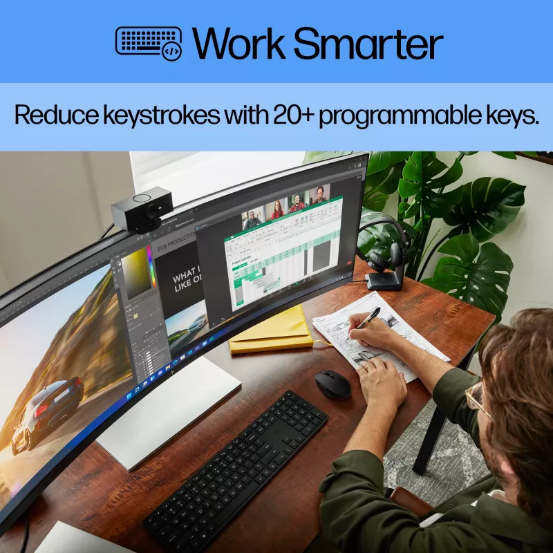 HP 650 belaidis klaviatūros ir pelės rinkinys, pilno dydžio, membraninis, baltas