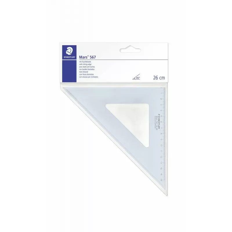 Stalinė liniuotė Staedtler Mars 567, plastikinė, permatoma mėlyna, 260 mm, 1 vnt.