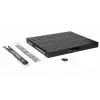Equip slankioji lentyna 19 inch, 1U, 600MM, juoda