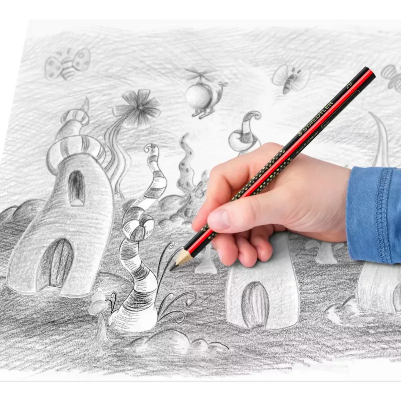 Pieštukas Staedtler Jumbo 2B šešiakampis, šerdies skersmuo 3 mm, įvairiaspalvis, 1 vnt.