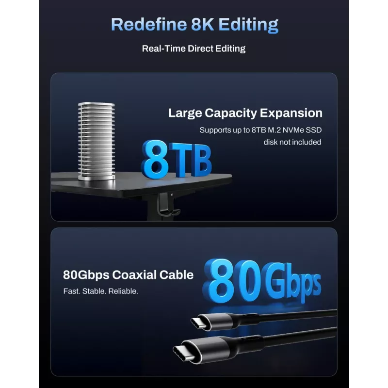 TerraMaster D1 SSD Pro SSD korpusas Aliuminis M.2